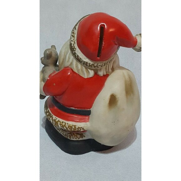 Vintage Santa Claus Christmas Holiday Homco Decor Made In Taiwan Piggy Bank - Picture 4 of 9